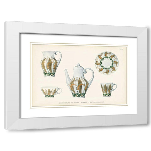 Sevres Porcelain Collection III White Modern Wood Framed Art Print with Double Matting by Vision Studio