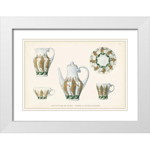 Sevres Porcelain Collection III White Modern Wood Framed Art Print with Double Matting by Vision Studio