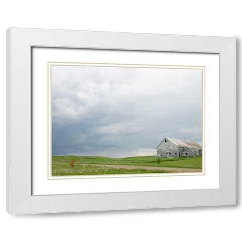 Barn Scape I White Modern Wood Framed Art Print with Double Matting by Blixt, Ingrid