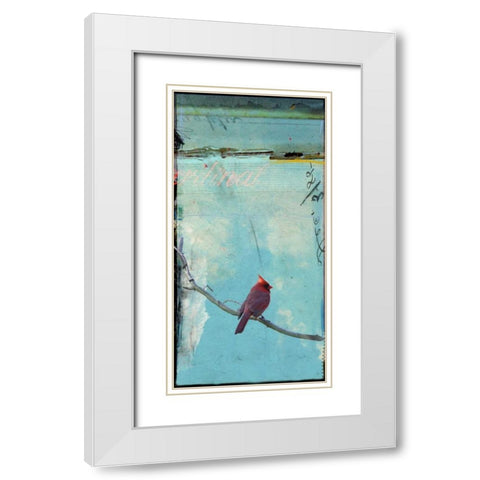 Bird Window I White Modern Wood Framed Art Print with Double Matting by Blixt, Ingrid