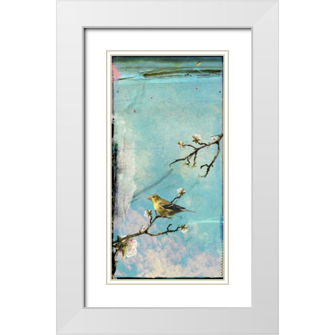 Bird Window II White Modern Wood Framed Art Print with Double Matting by Blixt, Ingrid
