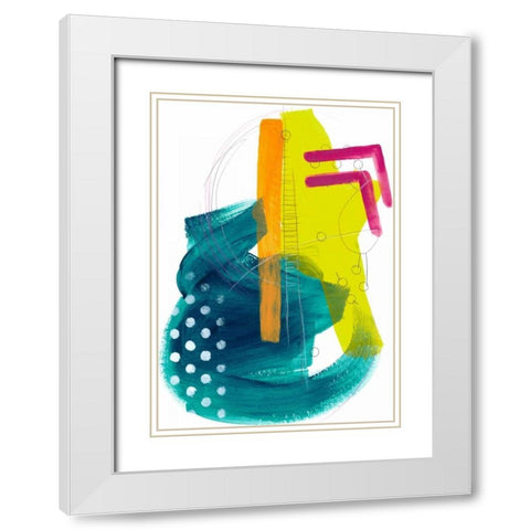 Fringe Aspect IV White Modern Wood Framed Art Print with Double Matting by Vess, June Erica