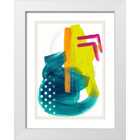 Fringe Aspect IV White Modern Wood Framed Art Print with Double Matting by Vess, June Erica