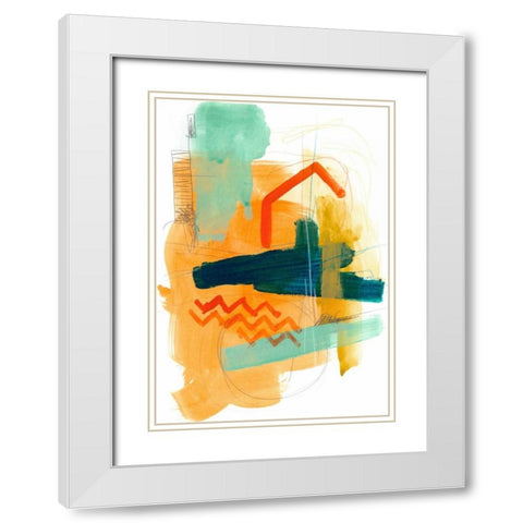 Fringe Aspect V White Modern Wood Framed Art Print with Double Matting by Vess, June Erica