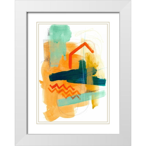 Fringe Aspect V White Modern Wood Framed Art Print with Double Matting by Vess, June Erica