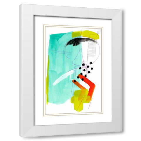 Fringe Aspect IX White Modern Wood Framed Art Print with Double Matting by Vess, June Erica