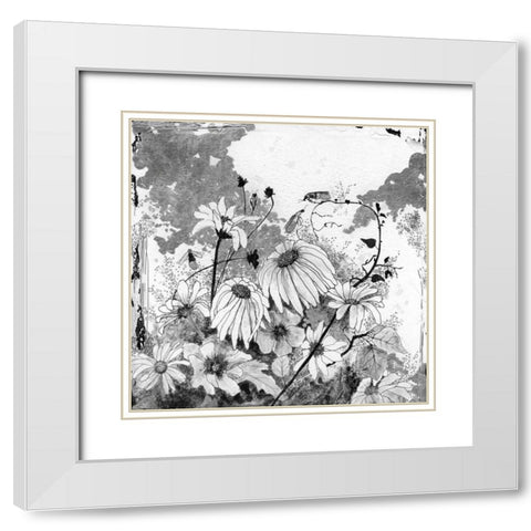 Izas Garden I White Modern Wood Framed Art Print with Double Matting by Blixt, Ingrid