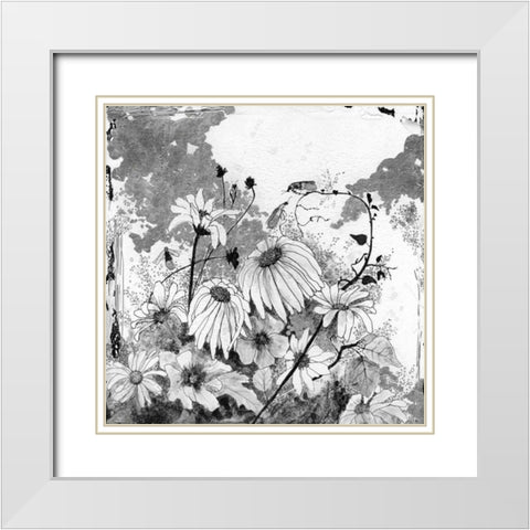 Izas Garden I White Modern Wood Framed Art Print with Double Matting by Blixt, Ingrid