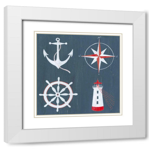 Nautical Quadrant I White Modern Wood Framed Art Print with Double Matting by Popp, Grace