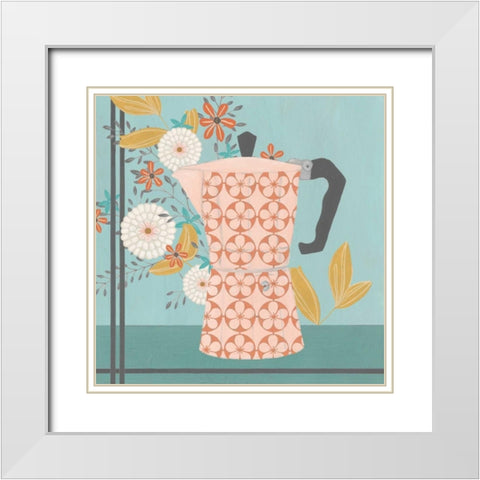 Whimsical Kitchen I White Modern Wood Framed Art Print with Double Matting by Vess, June Erica