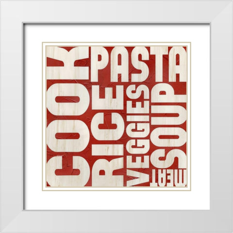 Small Kitchen Kitsch V White Modern Wood Framed Art Print with Double Matting by Vess, June Erica