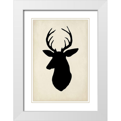 White Tail Silhouette II (PS) White Modern Wood Framed Art Print with Double Matting by Popp, Grace