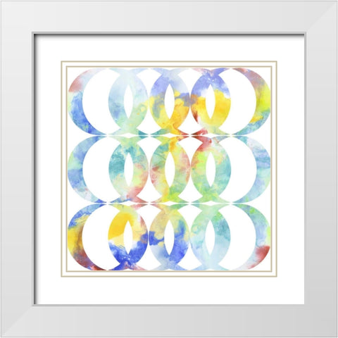 Metric Watercolors I White Modern Wood Framed Art Print with Double Matting by Goldberger, Jennifer