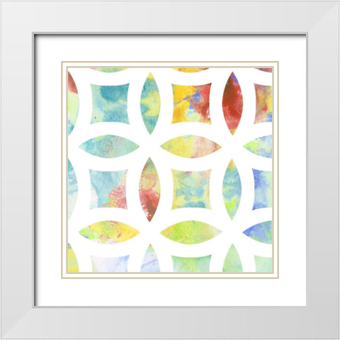 Metric Watercolors IV White Modern Wood Framed Art Print with Double Matting by Goldberger, Jennifer