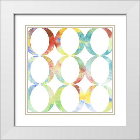 Metric Watercolors V White Modern Wood Framed Art Print with Double Matting by Goldberger, Jennifer