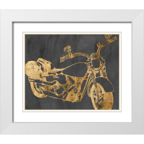 Motorcycle Bling I White Modern Wood Framed Art Print with Double Matting by Goldberger, Jennifer