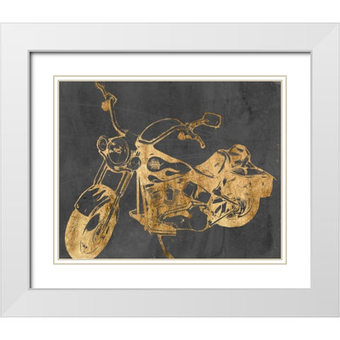 Motorcycle Bling II White Modern Wood Framed Art Print with Double Matting by Goldberger, Jennifer