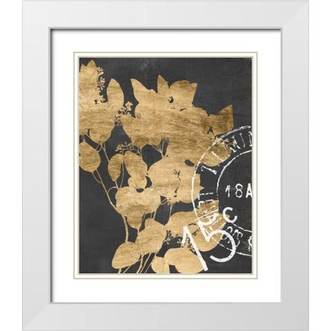 Postage Leaves IV White Modern Wood Framed Art Print with Double Matting by Goldberger, Jennifer