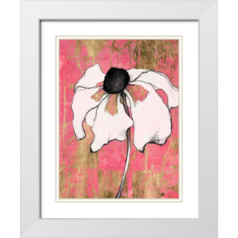 Acid Floral I White Modern Wood Framed Art Print with Double Matting by Goldberger, Jennifer