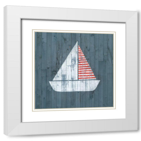 Nautical Plank I White Modern Wood Framed Art Print with Double Matting by Popp, Grace