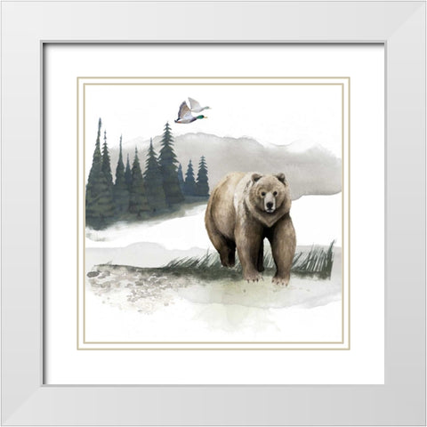 Lodge Landscape I White Modern Wood Framed Art Print with Double Matting by Grace Popp