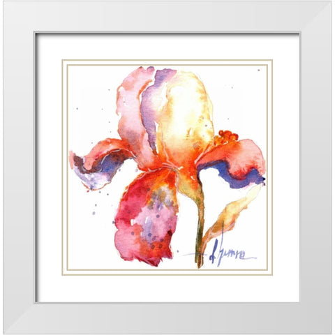 Blooms Hermanas II White Modern Wood Framed Art Print with Double Matting by Herrera, Leticia