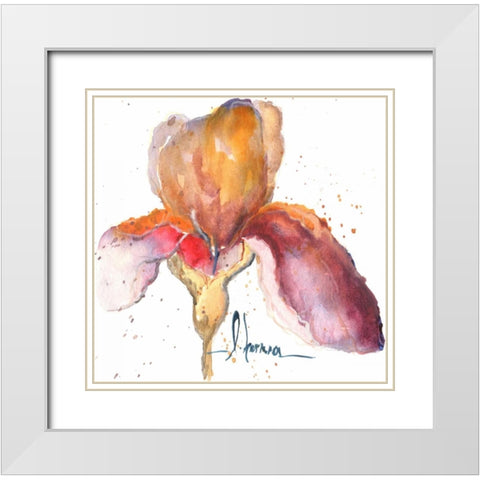 Blooms Hermanas III White Modern Wood Framed Art Print with Double Matting by Herrera, Leticia