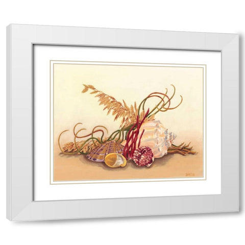 Sea Still Life II White Modern Wood Framed Art Print with Double Matting by Miller, Dianne