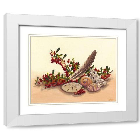 Sea Still Life III White Modern Wood Framed Art Print with Double Matting by Miller, Dianne