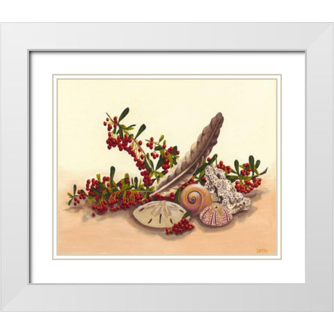 Sea Still Life III White Modern Wood Framed Art Print with Double Matting by Miller, Dianne