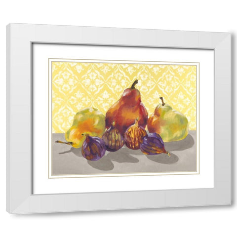 Ripe Fruit I White Modern Wood Framed Art Print with Double Matting by Miller, Dianne