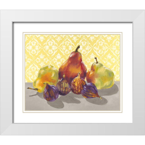 Ripe Fruit I White Modern Wood Framed Art Print with Double Matting by Miller, Dianne