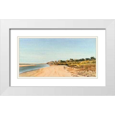 The Sound Shoreline I White Modern Wood Framed Art Print with Double Matting by Dianne Miller