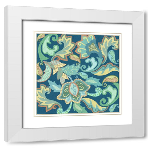 Paisley Painting I White Modern Wood Framed Art Print with Double Matting by Ditzian, Sue