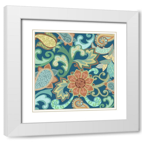 Paisley Painting II White Modern Wood Framed Art Print with Double Matting by Ditzian, Sue