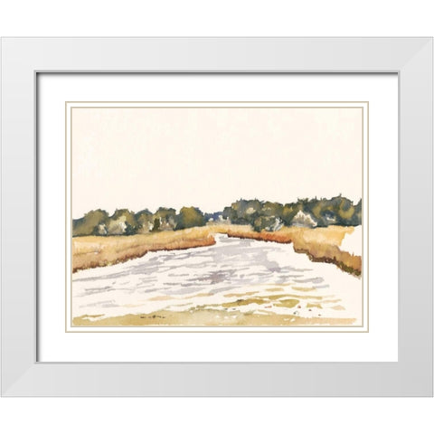 Minimalist Coastline II White Modern Wood Framed Art Print with Double Matting by Miller, Dianne