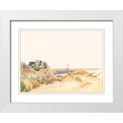 Minimalist Coastline III White Modern Wood Framed Art Print with Double Matting by Miller, Dianne