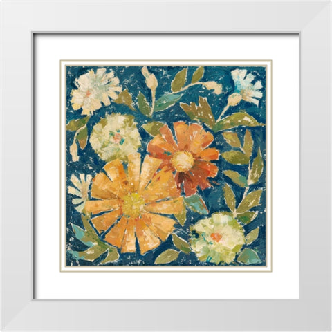 April Flowers II White Modern Wood Framed Art Print with Double Matting by Meagher, Megan