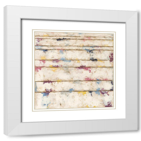 Lined Abstract I White Modern Wood Framed Art Print with Double Matting by Meagher, Megan