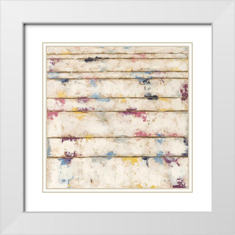 Lined Abstract I White Modern Wood Framed Art Print with Double Matting by Meagher, Megan