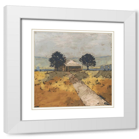 Pastoral Charm I White Modern Wood Framed Art Print with Double Matting by Meagher, Megan