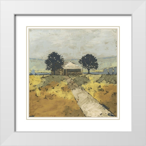 Pastoral Charm I White Modern Wood Framed Art Print with Double Matting by Meagher, Megan