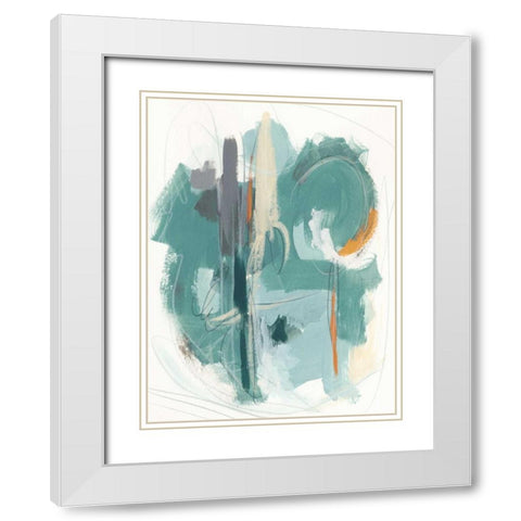 Rhythm Rhapsody I White Modern Wood Framed Art Print with Double Matting by Vess, June Erica