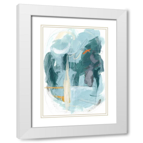 Rhythm Rhapsody II White Modern Wood Framed Art Print with Double Matting by Vess, June Erica