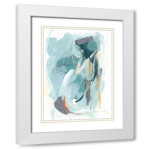 Rhythm Rhapsody III White Modern Wood Framed Art Print with Double Matting by Vess, June Erica