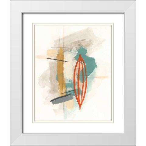 Elements I White Modern Wood Framed Art Print with Double Matting by Vess, June Erica