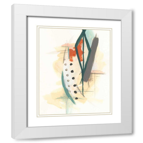 Elements II White Modern Wood Framed Art Print with Double Matting by Vess, June Erica