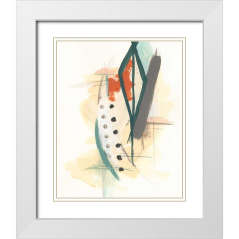 Elements II White Modern Wood Framed Art Print with Double Matting by Vess, June Erica