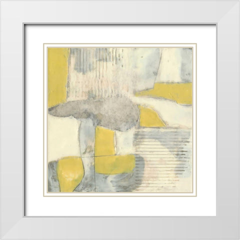 Thin Grey Lines I White Modern Wood Framed Art Print with Double Matting by Goldberger, Jennifer