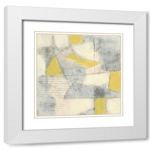 Thin Grey Lines II White Modern Wood Framed Art Print with Double Matting by Goldberger, Jennifer